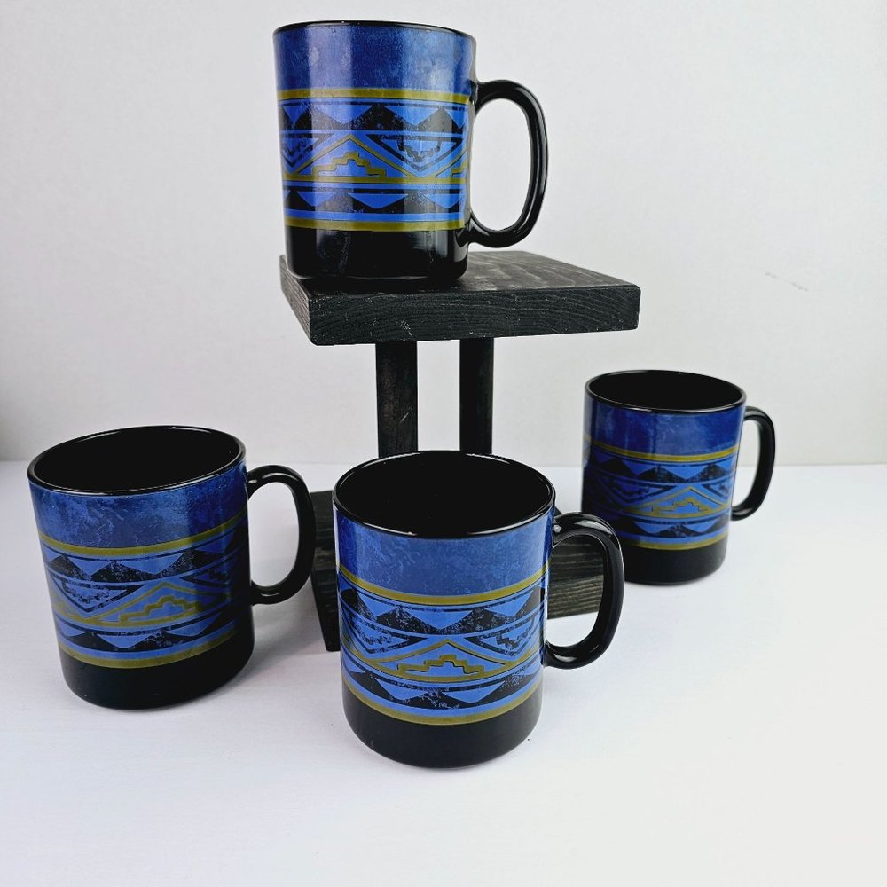 Yucatan by Arcoroc France Coffee Tea Hot Drink Mug, Set of 4